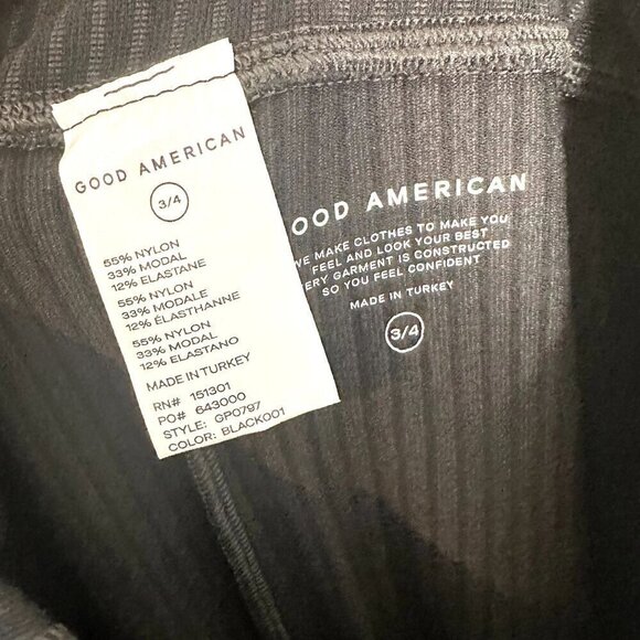 NWT Good American Rib Seamless Flare Pants in Black - 3/4 (Large/Extra Large) - Picture 3 of 8